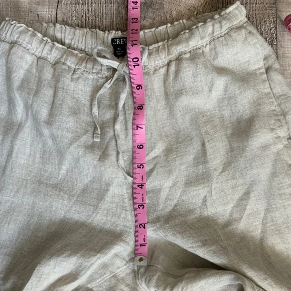 J Crew Soleil Linen Pull On Drawstring Waist Pant Flax SZ XS - Picture 13 of 14